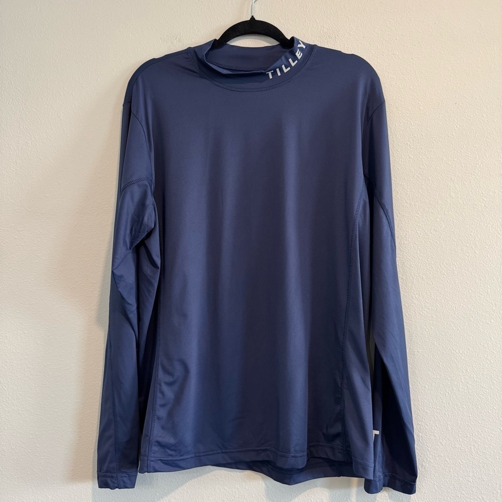 Tilley Long Sleeve Pullover Shirt UPF 50 Compression Mock Neck L